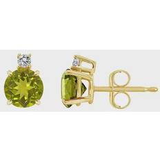Peridot Earrings Celebration Gems 14k Gold Peridot & Diamond Accent Stud Earrings, Women's, Green