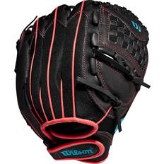 Baseball-Ball Wilson Flash Fastpitch Glove 11.5" - Black/Bright Pink