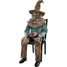 Spirit Halloween Party Decorations Scary Sitting Scarecrow Animatronic 4.5ft