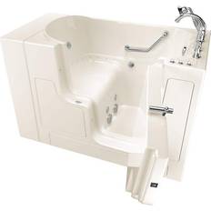 American Standard Gelcoat Value Series 51 in. Right Hand Walk-In Whirlpool Air Bathtub with Outward Opening Door in Linen