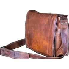 Cuero 15 inch leather full flap messenger handmade bag laptop bag satchel bag padde