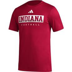 Adidas T-shirts adidas Men's Crimson Indiana Hoosiers Football Practice AEROREADY Pregame T-Shirt