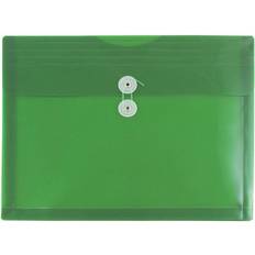 Jam Paper Shipping, Packing & Mailing Supplies Jam Paper 9 3/4'' x 13'' 12pk Plastic Envelopes with Button and String Tie Closure, Letter Booklet Green
