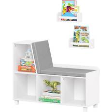 Benches Book Nook White MDF Multi-Cubby Including 2