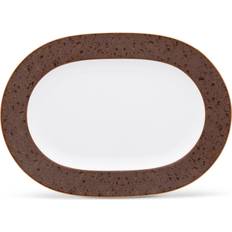 Noritake Tozan Oval Platter, China/All Brown/White Serving Dish
