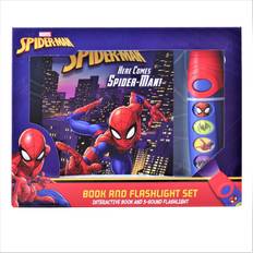 Marvel Play Set Marvel Spider-man Pop-Up Board Book and Sound Flashlight Toy Set PI Kids Play-A-Sound