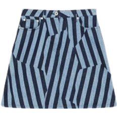 Kenzo Dazzle Stripe Denim Skirt - Rinse Blue Denim