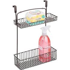 mDesign Steel Over Cabinet Kitchen Storage Organizer Basket, Red/Coppr