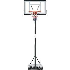 Soozier Basketball Stands Soozier Basketball Hoop Freestanding Height Adjustable Stand with Backboard Wheels for Teens and Adults Black