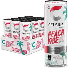 Energy drinks without caffeine Celsius Sparkling Peach Vibe 355ml 12