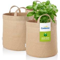 Coolaroo Pots, Plants & Cultivation Coolaroo 5 Gallon Round Grow Bag with Handles Desert