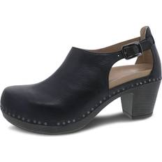 Rubber Clogs Dansko Women's Sassy Black Milled Heel 11.5-12 Adjustable Strap, Comfort