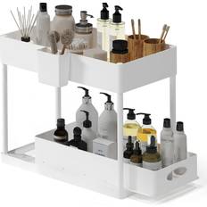 Kitchen Drawers & Shelves Bed Bath & Beyond Under Sink Kitchen Cabinet Organizer White White