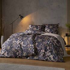 Blau Bettbezüge Estella Mako-Satin Blüten Bettbezug Blau (200x)
