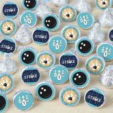 Big Dot of Happiness Strike up the fun bowling birthday baby shower round candy stickers 324 ct