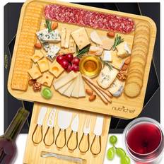 Pyle Bamboo Slicer Cheese Board