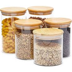 Juvale Canisters with Bamboo Lids, 3 Kitchen Container