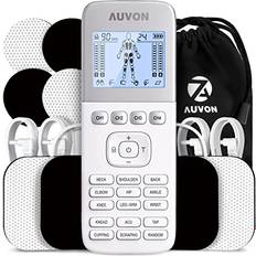 AUVON Dual Channel TENS EMS Unit 24 Modes Muscle Stimulator for Pain  Relief, Rechargeable TENS Machine Massager with 12 Pads, ABS Pads Holder,  USB