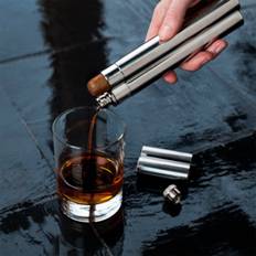 Viski Cigar Holder 2 Flask Metallic Hip Flask