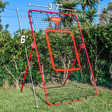 GoSports Baseball & Softball Pitching and Fielding Rebounder Trainer Adjustable Angle Pitch Back Return Net Red