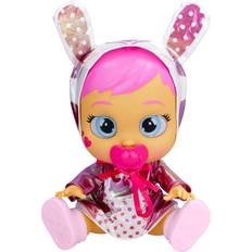 Toys IMC TOYS Cry Babies Stars Coney -12" Baby Doll Pink and White Shiny Iridescent Dress with Bunny Themed Hoodie, for Girls and Kids 18M and Up