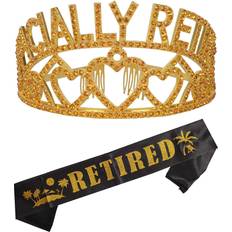 Officially Retired Retirement Party Set Gold Officially Retired Tiara/Crown Retirement