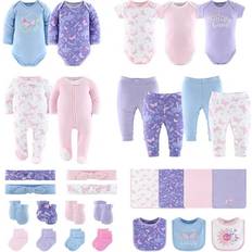 The Peanutshell Baby Nests & Blankets The Peanutshell 0-3m Purple Butterfly Baby Girls 30-pc. Baby Clothing Set, Newborn-3 Months, Purple Purple