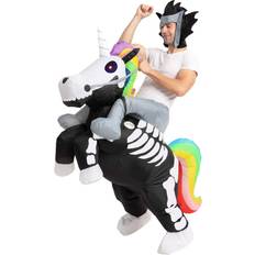 Spooktacular Creations Adults Inflatable Riding A Skeleton Unicorn Costume
