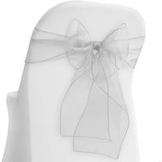 Sashes Lann's Linens 10 Elegant Organza Wedding/Party Chair Cover Sashes/Bows Ribbon Tie Back Sash White