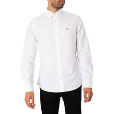 Gant Herre Skjorter Gant Slim Fit Oxford Shirt White