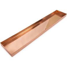 Achla Designs Plant Saucers Achla Designs 20 W 2 H 5 D Polished Copper Plated Stainless Steel Long Decorative Tray, Brown