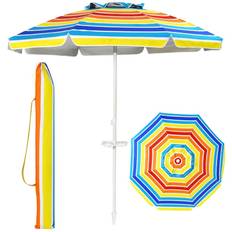 Costway Parasols & Accessories Costway 7.2 FT Portable Beach Umbrella Tilt