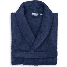 Men Sleepwear Linum Home Textiles Unisex Terry Cloth Bathrobe - Navy