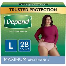 Depend Fresh Protection Adult Incontinence Underwear for Women Maximum L Blush