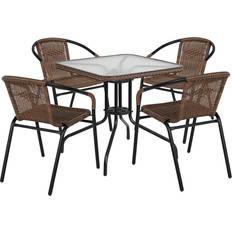 Flash Furniture TLH073SQ037GY4 Patio Dining Set