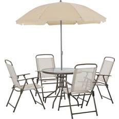 Armrests Patio Dining Sets OutSunny 6-Piece 84B-688
