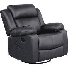 Leathers Furniture Relax-a-Lounger Xavier Black 39.8"