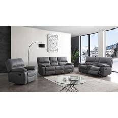 Betsy Furniture Microfiber Reclining 87" 6 Seater