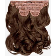 Synthetic Hair Clip-On Extensions Lullabellz Super Thick Blow Dry Wavy Clip In Hair Extensions 16 inch Chestnut 5-pack