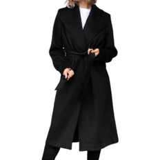 Damen - Wollmäntel Selected Belted Wool Coat - Black