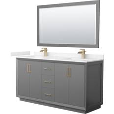 Vanity Units for Double Basins Wyndham Collection WCF414166D-VCA-UNSM58 Strada Standing Double