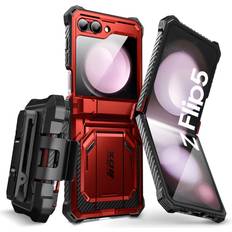 Mobile Phone Covers i-Blason Armorbox Series Case for Samsung Galaxy Z Flip 5 5G 2023 Full-Body Rugged Holster Case with Shock Reduction/Bumper Ruddy
