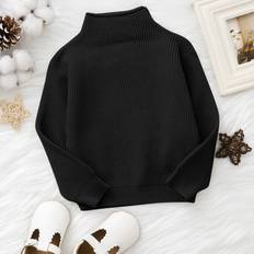 Babys Strickpullover Shein Baby Mock Neck Ribbed Knit Sweater