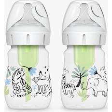 Dr. Brown's Baby Bottle Dr. Brown's Anti-Colic Options Wide-Neck Baby Bottle, 5oz/150ml, 2-Pack Jungle Design