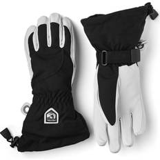 Damen - Leder Handschuhe Hestra Women's Heli Ski 5-Finger Gloves - Black/Off White