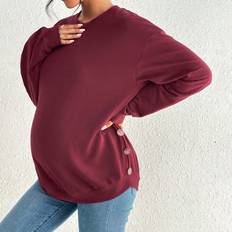 Shein Maternity Button Side Drop Shoulder Sweatshirt