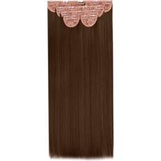 Synthetic Hair Clip-On Extensions Lullabellz Super Thick Statement Straight Clip In Hair Extensions 26 inch Chestnut