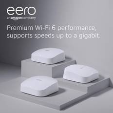 Amazon eero pro 6 tri-band mesh wi-fi 6 system built-in zigbee hub- 3 pack 560m2