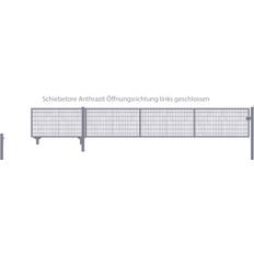 Treppen & Geländer Schiebetor inkl. Montage Breite: 450cm; Höhe: 180cm; Anthrazit; Füllung: 8/6/8mm Doppelstabmatte; Öffnungsrichtung links