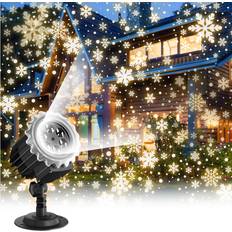Lighting Projector Outdoor, Led Snowflake Projector Snowfall Projector Waterproof Christmas Decorations for Holiday Party Wedding Garden Night Light